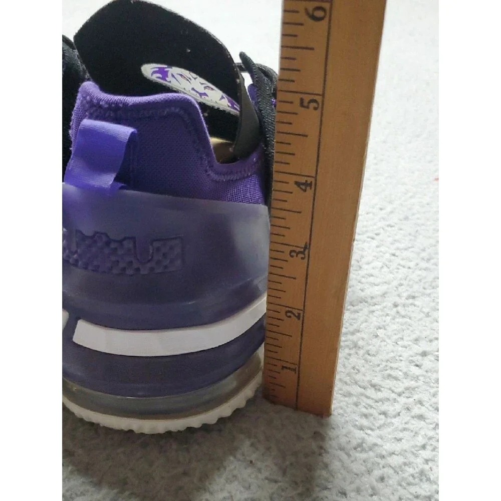 Nike Lebron James Black and Purple Athletic Shoes with Gold Accent Size 6Y